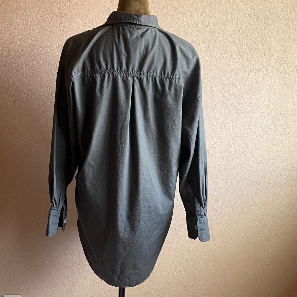 MAEVE 3/4 sleeves Slate Gray Button-Down Shirt 100% Cotton - Picture 4 of 13